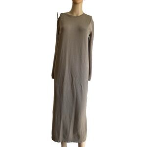 Ming Dress Women's M Brown Maxi Neutral Minimalist Basic Stretch Quiet Luxury